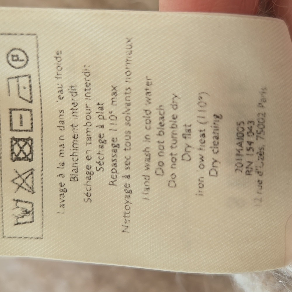 Sezane Zebulon Neutral Kid Mohair Blend Sweater, French Chic, Size Small - Picture 9 of 12